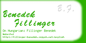 benedek fillinger business card